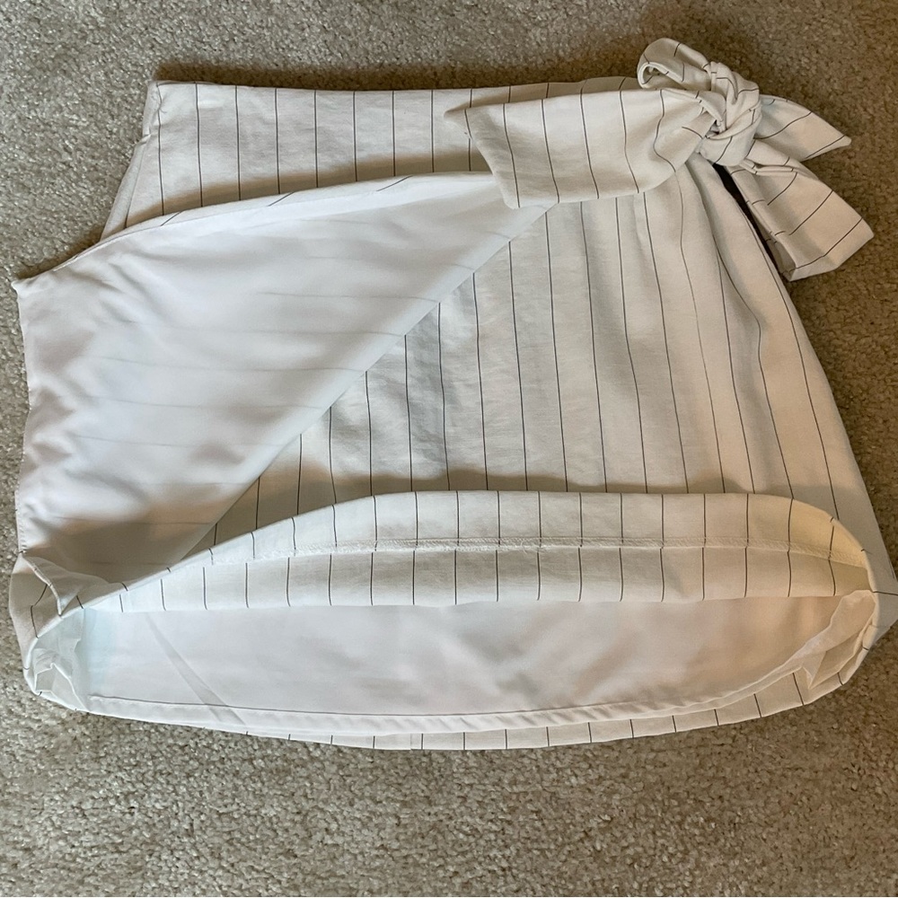 Maison d’ Amelie Paris Pinstripe Faux Wrap Skirt M - Picture 4 of 7